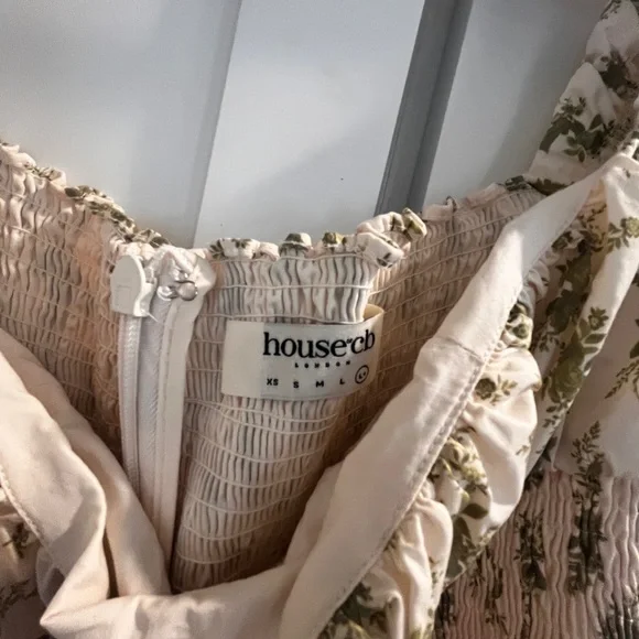 House of CB Bellucci Ivory and Green Floral Midi Dress - Picture 6 of 7